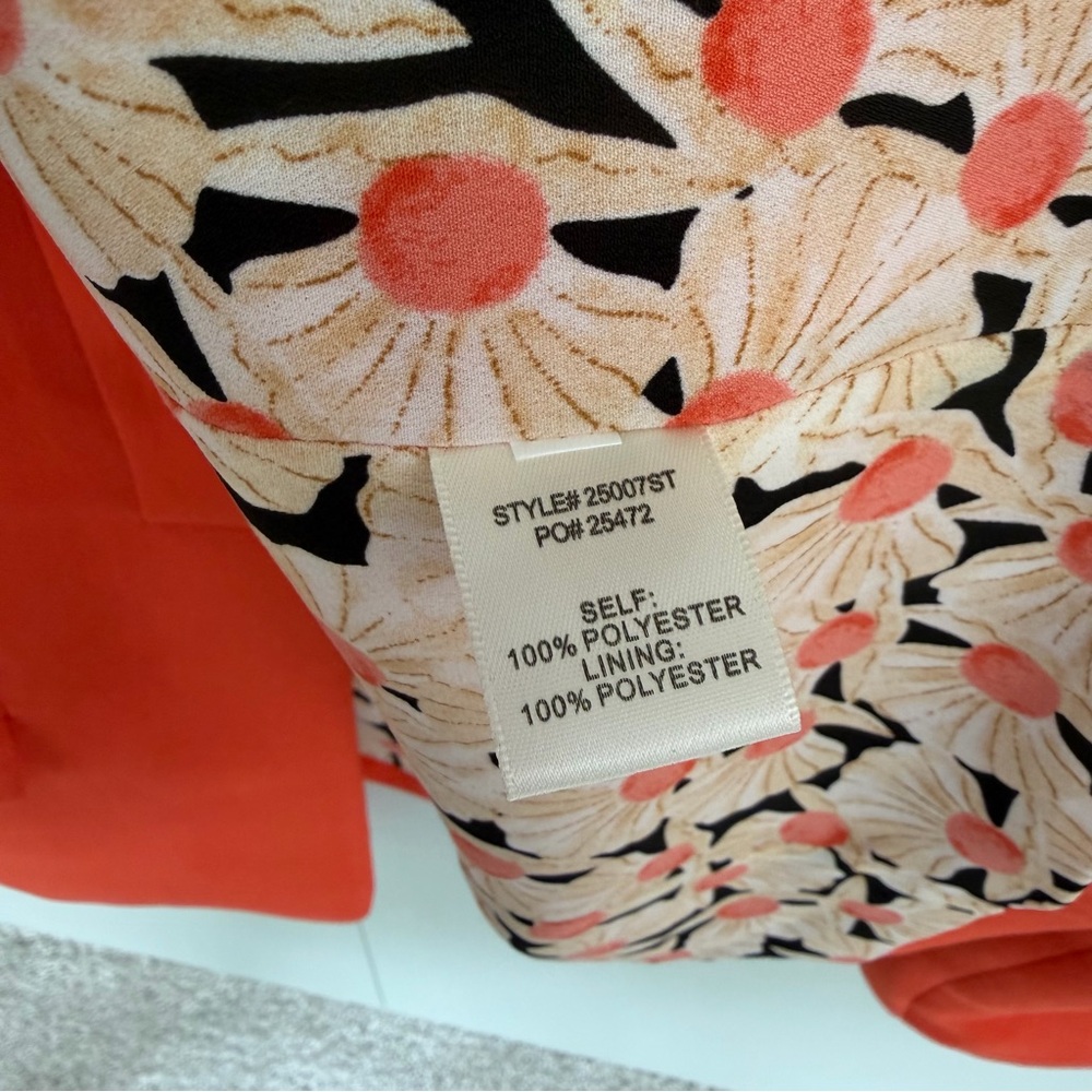 SKIES ARE BLUE Notch Lapel Open Front Statement Blazer in Orange 25007ST - Picture 6 of 6